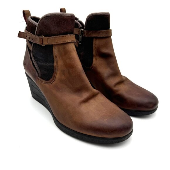 UGG EMALIE STOUT WATERPROOF LEATHER ANKLE WEDGE BOOT US 10 / EU 41 / UK 8.5 - Picture 1 of 13